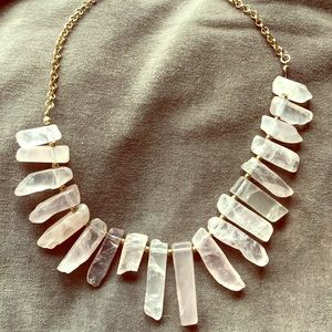 Pink quartz necklace